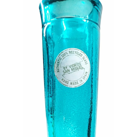 Vintage Vidrios San Miguel Teal Colored Vase Hand Made in Spain - Picture 4 of 6